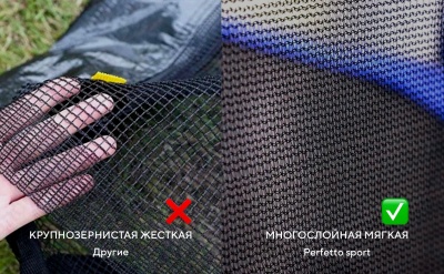 Батут с защитной сеткой "PERFETTO SPORT PREMIUM STRONG 10" диаметр 3,0 м зелёный